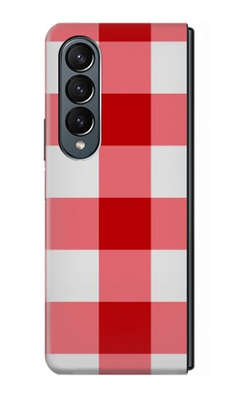 S3535 Red Gingham Case Cover Custodia per Samsung Galaxy Z Fold 4