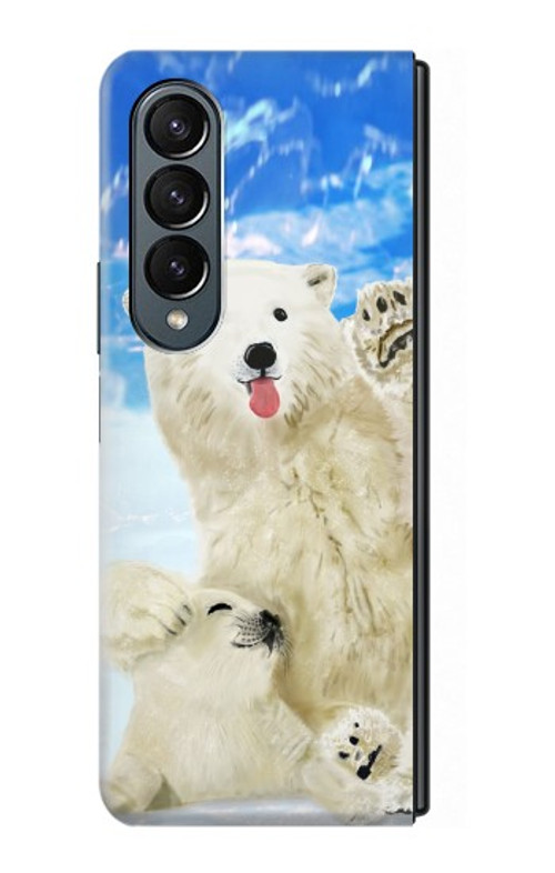 S3794 Arctic Polar Bear and Seal Paint Case Cover Custodia per Samsung Galaxy Z Fold 4