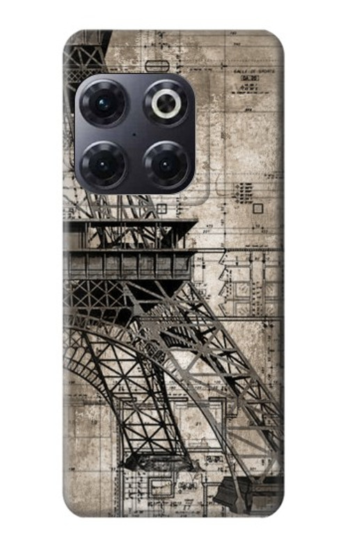 S3416 Eiffel Tower Blueprint Case Cover Custodia per OnePlus 10T