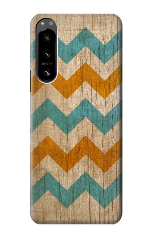 S3033 Vintage Wood Chevron Graphic Printed Case Cover Custodia per Sony Xperia 5 IV