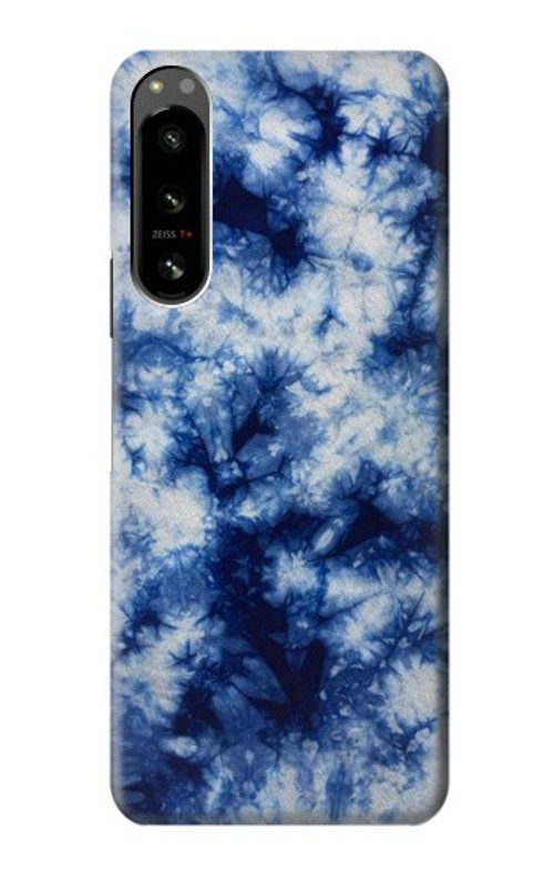 S3439 Fabric Indigo Tie Dye Case Cover Custodia per Sony Xperia 5 IV