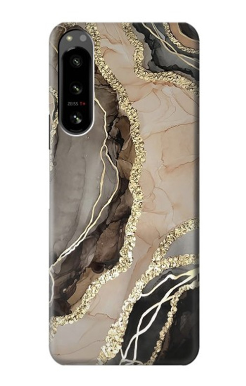 S3700 Marble Gold Graphic Printed Case Cover Custodia per Sony Xperia 5 IV