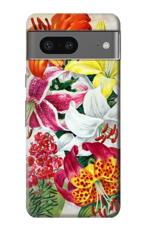 S3205 Retro Art Flowers Case Cover Custodia per Google Pixel 7