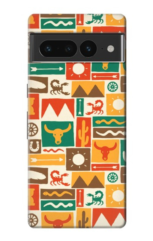 S1873 Western Pattern Case Cover Custodia per Google Pixel 7 Pro
