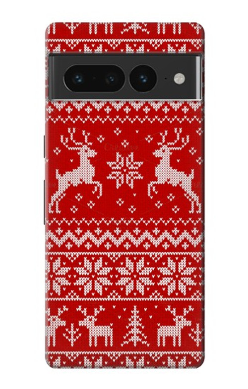 S2835 Christmas Reindeer Knitted Pattern Case Cover Custodia per Google Pixel 7 Pro