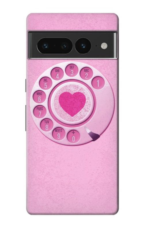 S2847 Pink Retro Rotary Phone Case Cover Custodia per Google Pixel 7 Pro