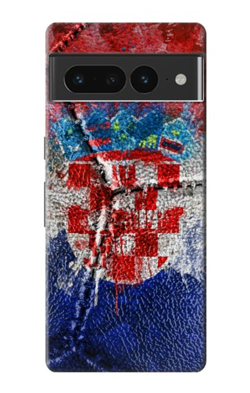 S3313 Croatia Flag Vintage Football Graphic Case Cover Custodia per Google Pixel 7 Pro