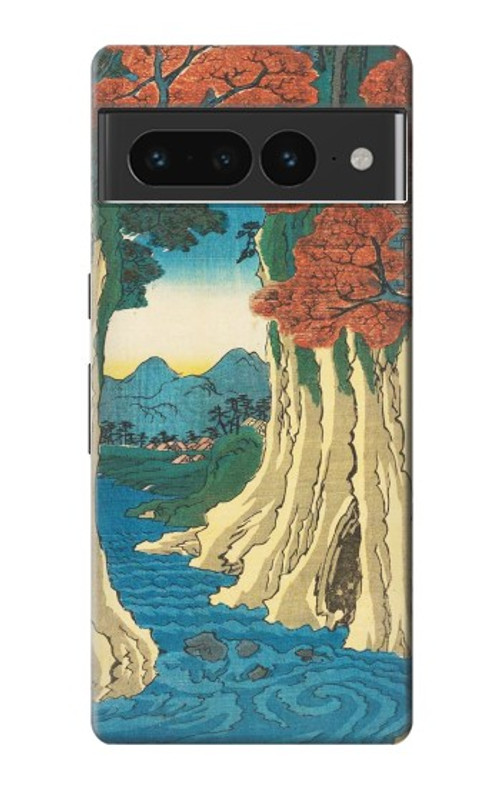 S3348 Utagawa Hiroshige The Monkey Bridge Case Cover Custodia per Google Pixel 7 Pro