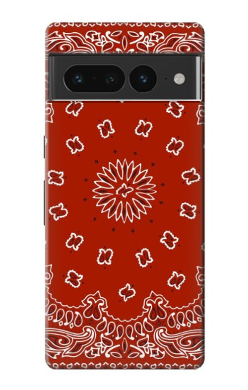 S3355 Bandana Red Pattern Case Cover Custodia per Google Pixel 7 Pro