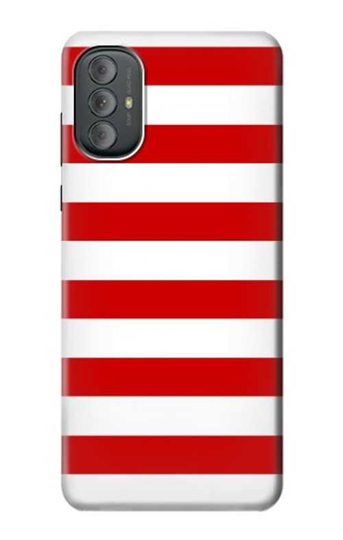 S2364 Red and White Striped Case Cover Custodia per Motorola Moto G Power 2022, G Play 2023