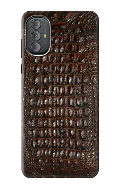 S2850 Brown Skin Alligator Graphic Printed Case Cover Custodia per Motorola Moto G Power 2022, G Play 2023
