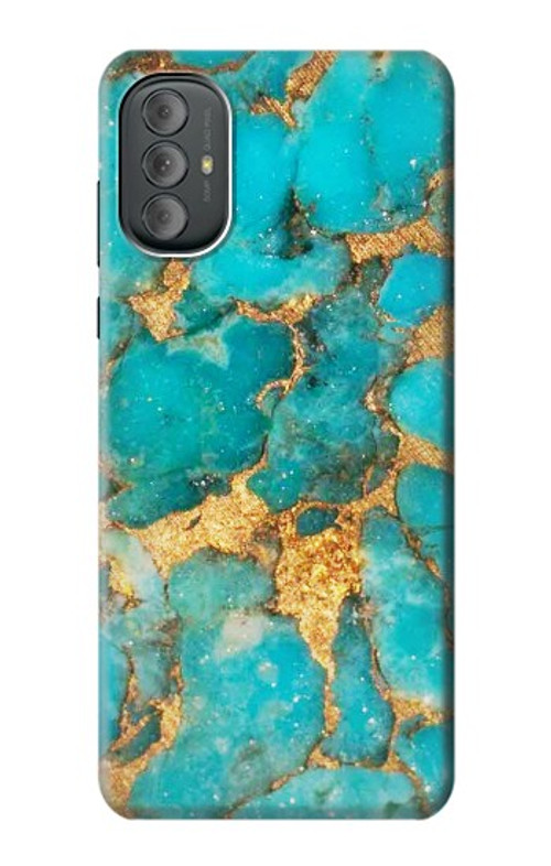 S2906 Aqua Turquoise Stone Case Cover Custodia per Motorola Moto G Power 2022, G Play 2023