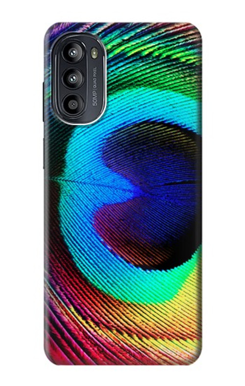 S0511 Peacock Case Cover Custodia per Motorola Moto G52, G82 5G