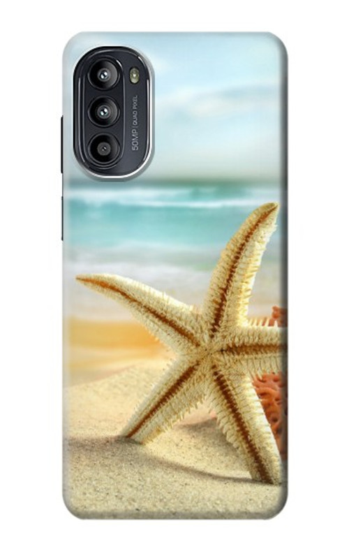 S1117 Starfish on the Beach Case Cover Custodia per Motorola Moto G52, G82 5G