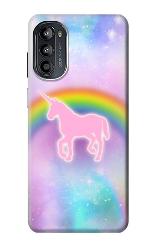 S3070 Rainbow Unicorn Pastel Sky Case Cover Custodia per Motorola Moto G52, G82 5G