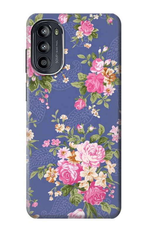 S3265 Vintage Flower Pattern Case Cover Custodia per Motorola Moto G52, G82 5G