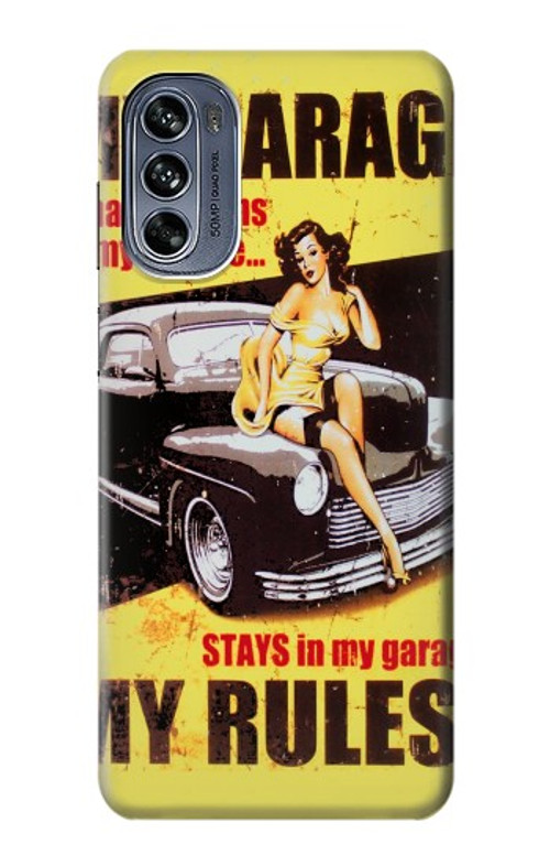S3198 My Garage Pinup Girl Case Cover Custodia per Motorola Moto G62 5G