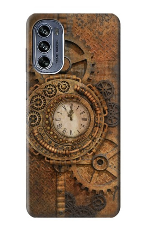 S3401 Clock Gear Steampunk Case Cover Custodia per Motorola Moto G62 5G