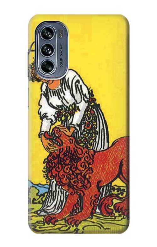 S3458 Strength Tarot Card Case Cover Custodia per Motorola Moto G62 5G