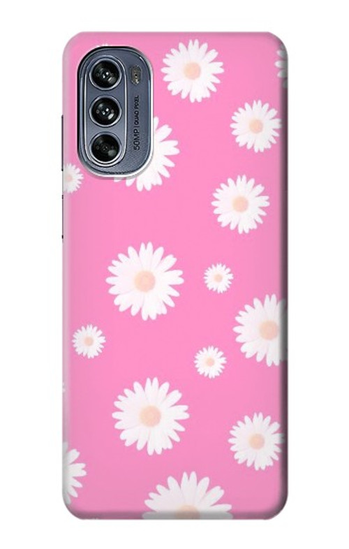 S3500 Pink Floral Pattern Case Cover Custodia per Motorola Moto G62 5G