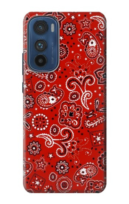 S3354 Red Classic Bandana Case Cover Custodia per Motorola Edge 30