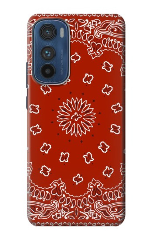 S3355 Bandana Red Pattern Case Cover Custodia per Motorola Edge 30