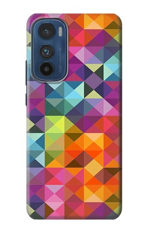 S3477 Abstract Diamond Pattern Case Cover Custodia per Motorola Edge 30