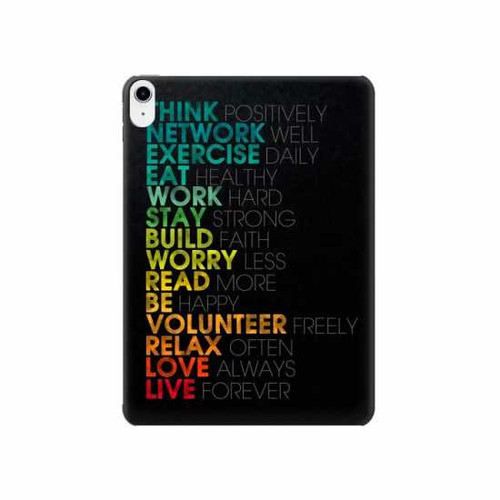 S3523 Think Positive Words Quotes Case Cover Custodia per iPad 10.9 (2022)