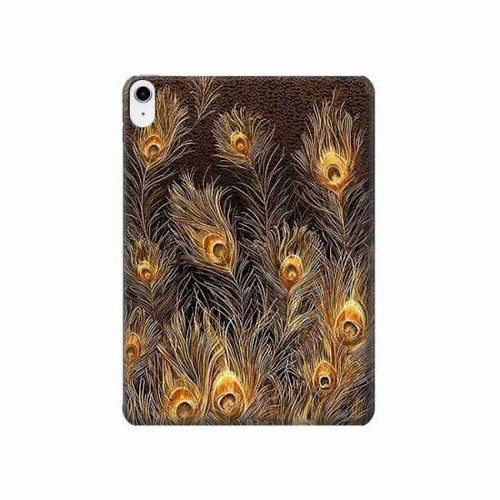 S3691 Gold Peacock Feather Case Cover Custodia per iPad 10.9 (2025,2022)