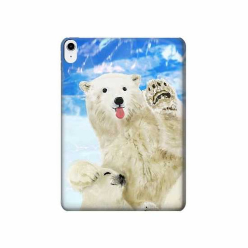 S3794 Arctic Polar Bear and Seal Paint Case Cover Custodia per iPad 10.9 (2022)