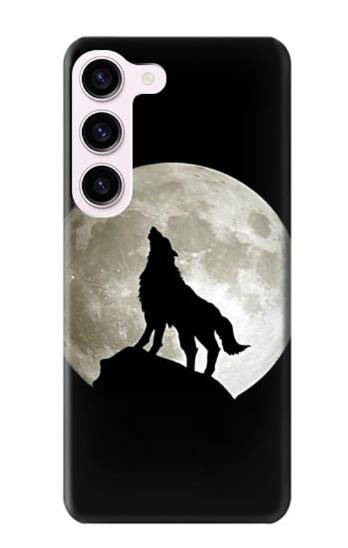 S1981 Wolf Howling at The Moon Case Cover Custodia per Samsung Galaxy S23