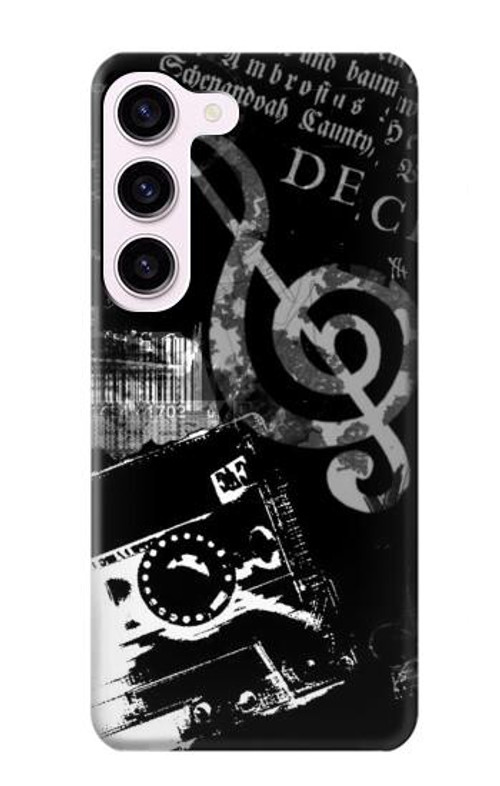 S3197 Music Cassette Note Case Cover Custodia per Samsung Galaxy S23 S3197 Music Cassette Note Case Cover Custodia per Samsung Galaxy S23