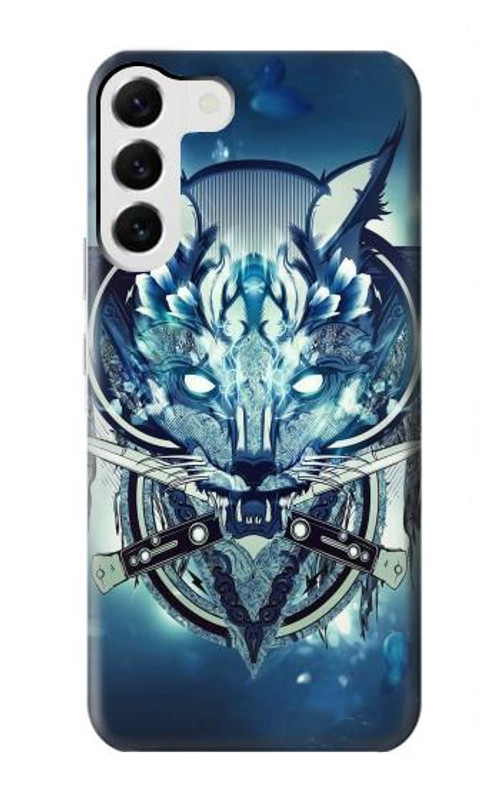 S1135 Wolf with knives Rock Case Cover Custodia per Samsung Galaxy S23 Plus