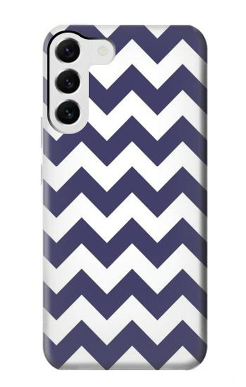 S2345 Navy Blue Shavron Zig Zag Pattern Case Cover Custodia per Samsung Galaxy S23 Plus