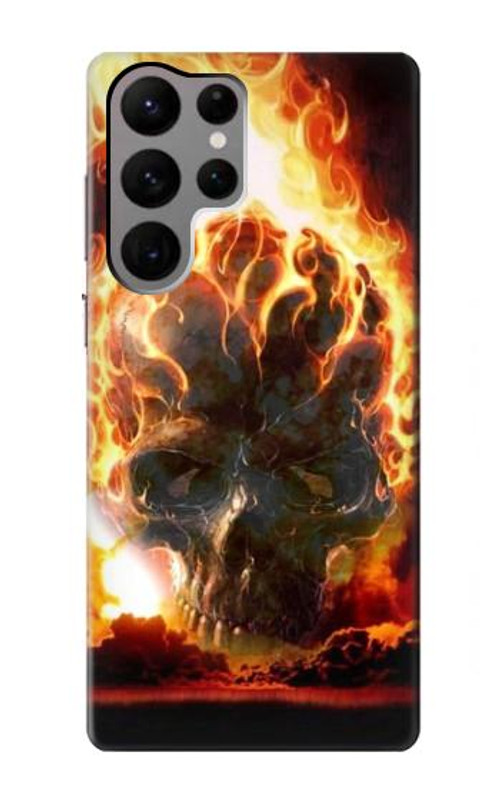 S0863 Hell Fire Skull Case Cover Custodia per Samsung Galaxy S23 Ultra
