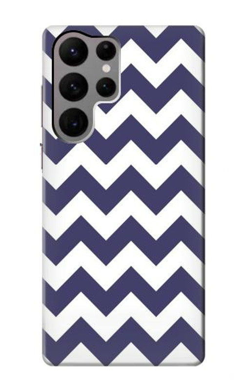 S2345 Navy Blue Shavron Zig Zag Pattern Case Cover Custodia per Samsung Galaxy S23 Ultra