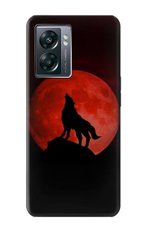 S2955 Wolf Howling Red Moon Case Cover Custodia per OnePlus Nord N300