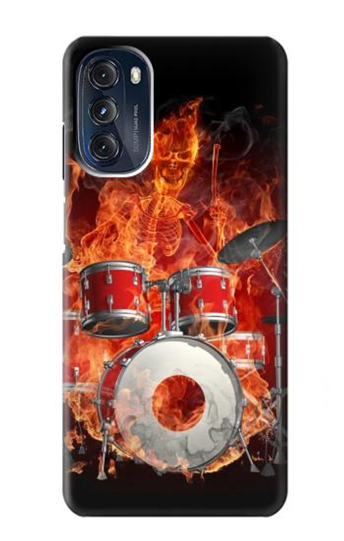 S1431 Skull Drum Fire Rock Case Cover Custodia per Motorola Moto G 5G (2023)