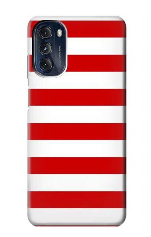 S2364 Red and White Striped Case Cover Custodia per Motorola Moto G 5G (2023)