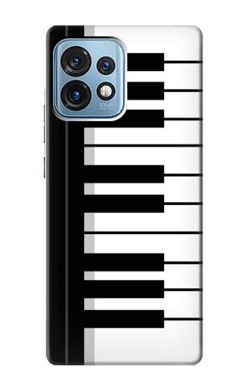 S3078 Black and White Piano Keyboard Case Cover Custodia per Motorola Edge+ (2023), X40, X40 Pro, Edge 40 Pro