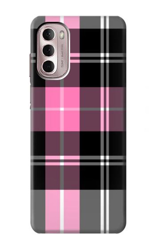 S3091 Pink Plaid Pattern Case Cover Custodia per Motorola Moto G Stylus 4G (2022)