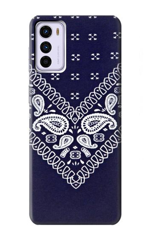 S3357 Navy Blue Bandana Pattern Case Cover Custodia per Motorola Moto G42