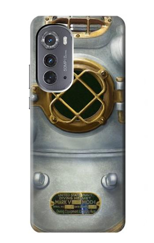 S2646 Vintage Deep Sea Diver Helmet Case Cover Custodia per Motorola Edge (2022) S2646 Vintage Deep Sea Diver Helmet Case Cover Custodia per Motorola Edge (2022)