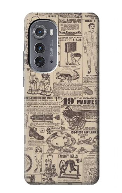 S3819 Retro Vintage Paper Case Cover Custodia per Motorola Edge (2022)