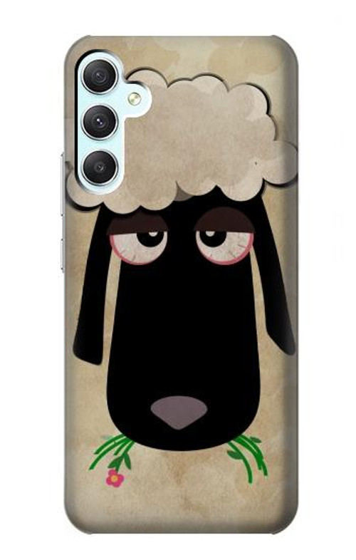 S2826 Cute Cartoon Unsleep Black Sheep Case Cover Custodia per Samsung Galaxy A34 5G