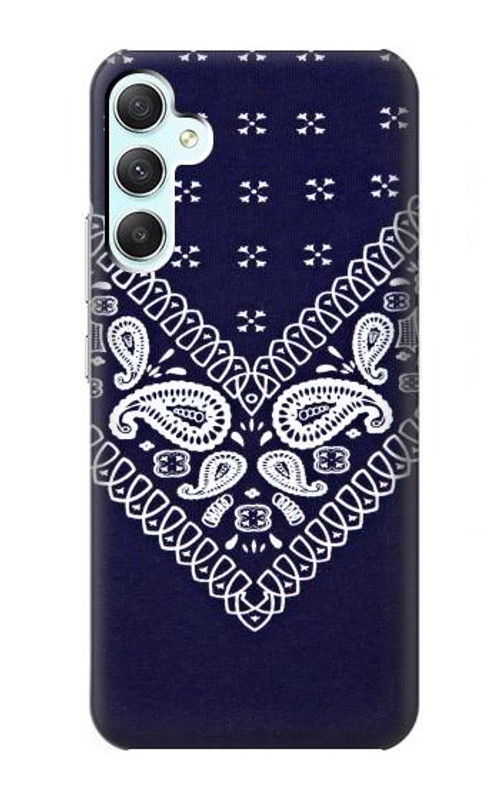 S3357 Navy Blue Bandana Pattern Case Cover Custodia per Samsung Galaxy A34 5G