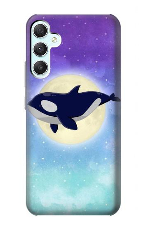 S3807 Killer Whale Orca Moon Pastel Fantasy Case Cover Custodia per Samsung Galaxy A34 5G