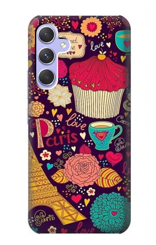 S2353 Paris Cartoon Vintage Pattern Case Cover Custodia per Samsung Galaxy A54 5G S2353 Paris Cartoon Vintage Pattern Case Cover Custodia per Samsung Galaxy A54 5G