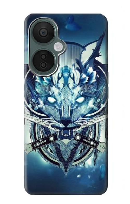 S1135 Wolf with knives Rock Case Cover Custodia per OnePlus Nord CE 3 Lite, Nord N30 5G
