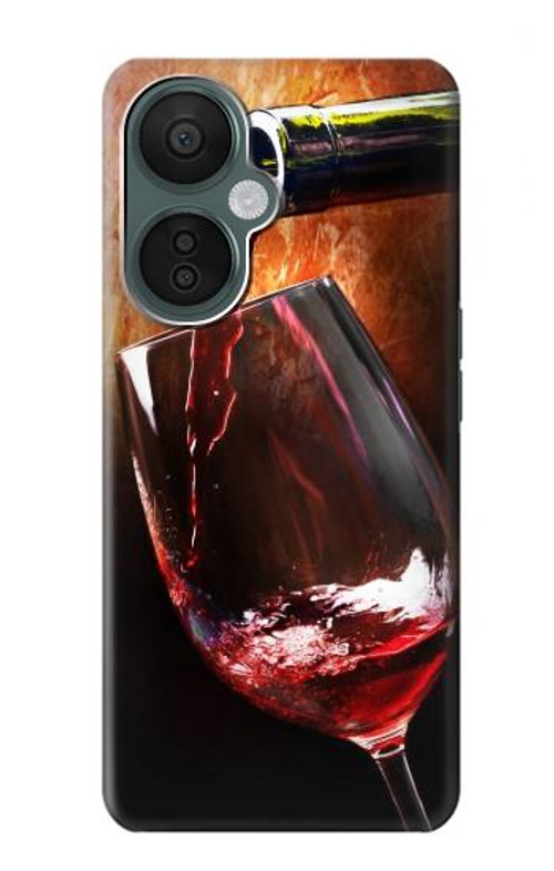 S2396 Red Wine Bottle And Glass Case Cover Custodia per OnePlus Nord CE 3 Lite, Nord N30 5G